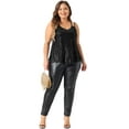 thumbnail image 3 of DARING DIVA Women's Plus Sequin Cami Tank Tops with Spaghetti Straps 2X Black, 3 of 6