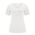 thumbnail image 6 of Endives Women's 3/4 Sleeve Shirts V Neck Loose Fitting Tops Casual Solid Color Tshirts Trendy Basic Tunic Summer Ladies Tops, 6 of 7