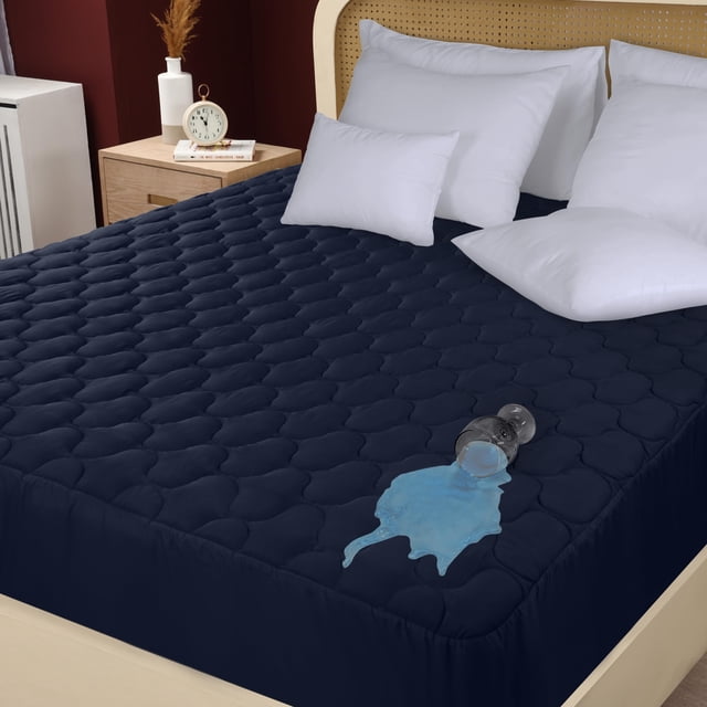 Protector de colchón impermeable Utopia Bedding Twin Navy