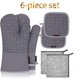 thumbnail image 1 of SZTXJ 6 Pack Oven Mitts and Potholders, 500F Heat Resistant Oven Mitt with Soft Cotton Lining and Non-Slip Silicone Surface Safe for Baking, Cooking, 1 of 5
