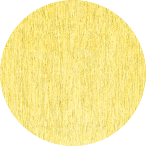 Ahgly Company Indoor Round Solid Yellow Modern Area Rugs, 5' Round