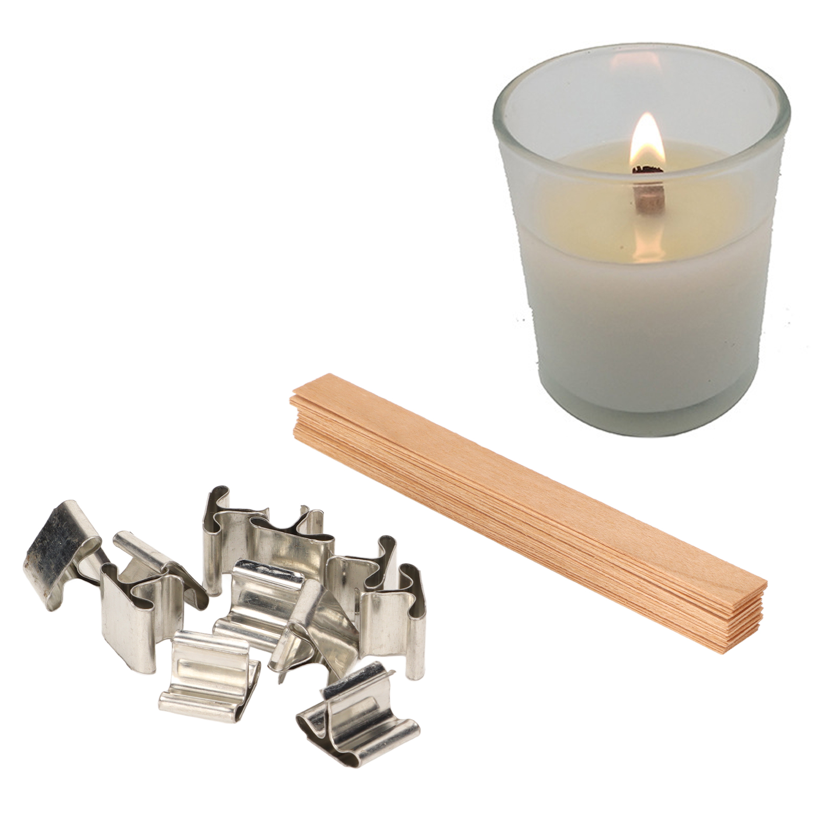 Wood Candle Wicks, Smokeless Wooden Candle Wicks Degradable 33 Pcs  Handcraft DIY For Candle Making Craft 