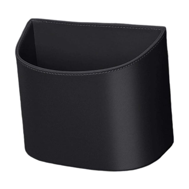 Black Leather Car Door Storage Box With Cup Holders And Trash Bin Function For Organizing Items In Vehicle Multifunctional Design For Easy Access