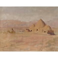 thumbnail image 2 of Jan Ciągliński 18x15 Gold Ornate Wood Frame and Double Matted Museum Art Print Titled - Monument on the Kyrgyz Tomb in the Steppe. from the Journey to Turkestan (1912), 2 of 4