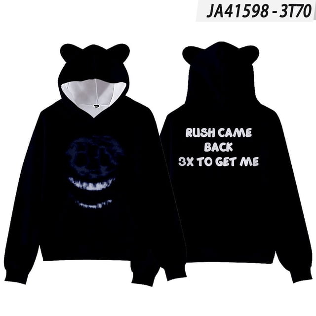 Doors Roblox-Sudadera con capucha para niños, jersey de manga corta con orejas de gato de Escape de la puerta, moda urbana, regalos