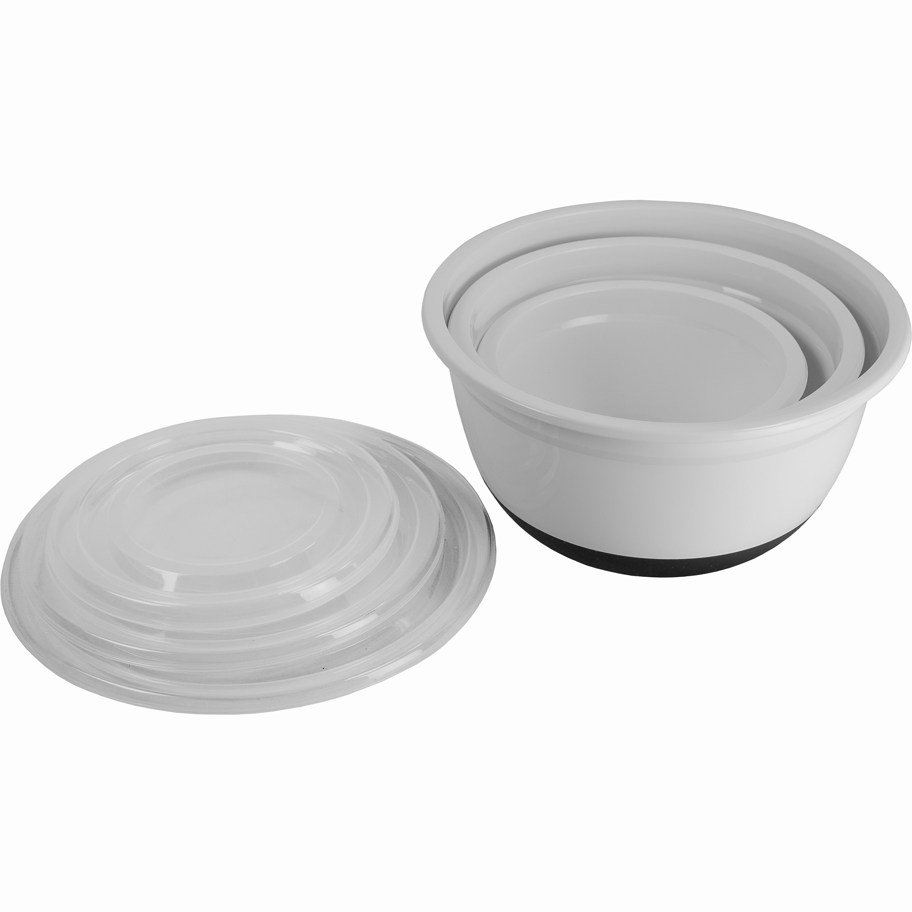 MONKA Premium Plastic Mixing Bowls With Non Slip Bottom & Pouring