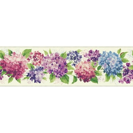 York Wallcoverings Kitchen and Bath Hydrangea 15' x 9