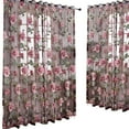 thumbnail image 2 of Glass Door Decorative Curtain Bedroom Peony Voile Curtain Tulle with Lace Ham Pendants French Window Drap, 2 of 6
