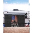 thumbnail image 5 of 4th of July RV Awning Sun Shade Screen 9'X15.3' Patriotic Stars American Flag Mesh Sunscreen Freedom Soldiers Vintage Stripes Awning Shade Screen with Zipper Completed Kits for RV Motorhome Camper, 5 of 7