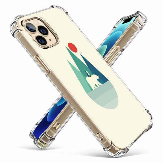 Polar Bear and Penguin Case for iPhone 12 Pro Max,Aesthetic Art Design Pattern Soft TPU Bumper Case Cover