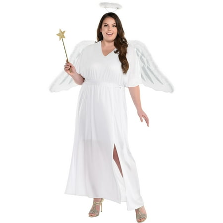 Party City Sent From Above Angel Halloween Costume for Women, Plus Size, Includes Dress and Halo