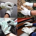 thumbnail image 5 of Guantes de trabajo, resistentes a las espinas, piel de oveja de alta calidad, guantes de jardín con muñeca elástica para hombres y mujeres, duraderos y absorbentes del sudor (S) oso de fresa Electrónica, 5 of 5