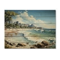 thumbnail image 3 of Designart "Rio s Copacabana Beach I" Nautical & Beach Print on Natural Pine Wood, 3 of 5