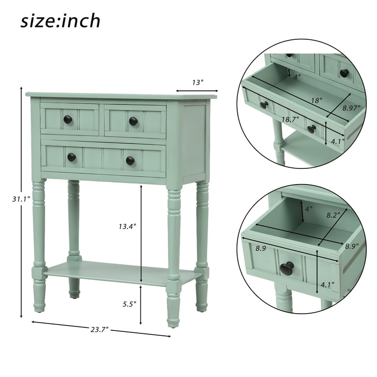 Entryway Table with Drawers & Shelf, SEGMART 23x13 Small Console Table  Sofa Table with Storage, Elegant Console Table Small Entry Table for Small