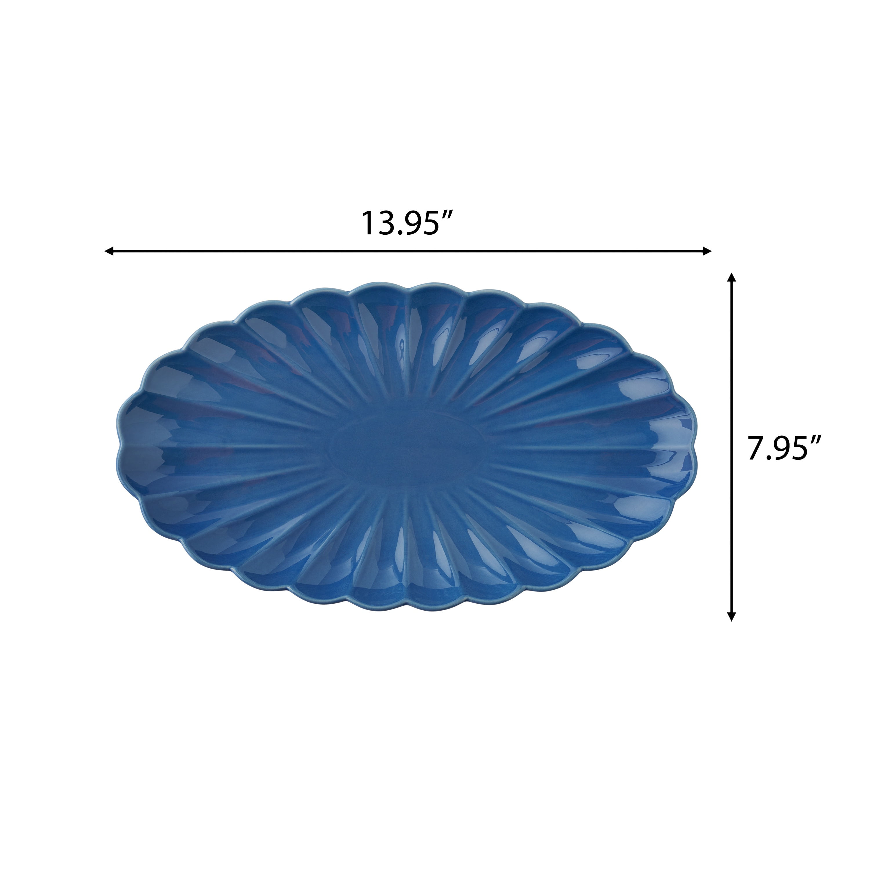 The Pioneer Woman Colette Stoneware 14-inch Serving Tray, Blue