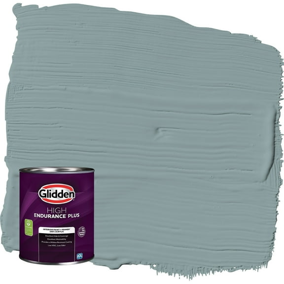Glidden HEP Aqua Smoke / Blue Semi-Gloss Interior Paint with Primer, 1 Quart