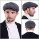 thumbnail image 5 of Gorra plana tipo boina con diseño de espiga a cuadros para hombre, 5 of 5