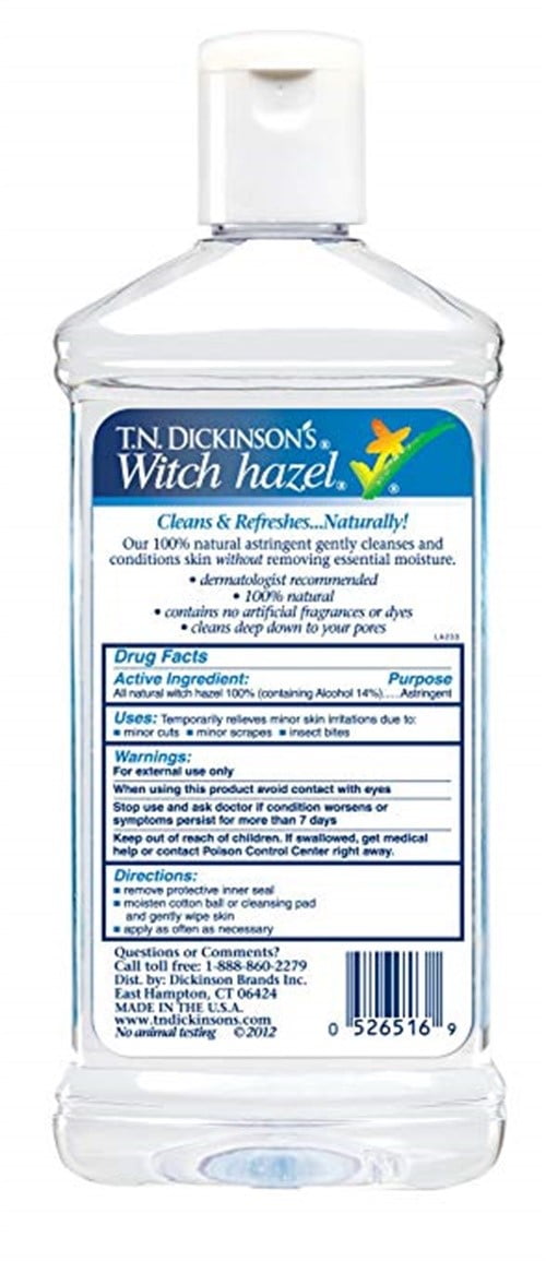 4 Pack - Dickinson's Witch Hazel All Natural Astringent 16 oz