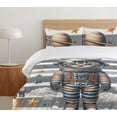 thumbnail image 4 of Ambesonne Cat Duvet Cover Set, Space Art Astronaut Kitten Art, Twin, Pale Grey Multicolor, 4 of 4