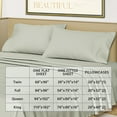 thumbnail image 6 of Beautiful Solid 4-Piece 100% Cotton Washed Percale Sage Green Sheet Set, King by Drew Barrymore, 6 of 8