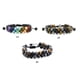 thumbnail image 5 of Pulsera de cuentas de doble capa, piedra esmerilada Natural, cuerda trenzada ajustable, accesorio de Tomshoo Negro, 5 of 7