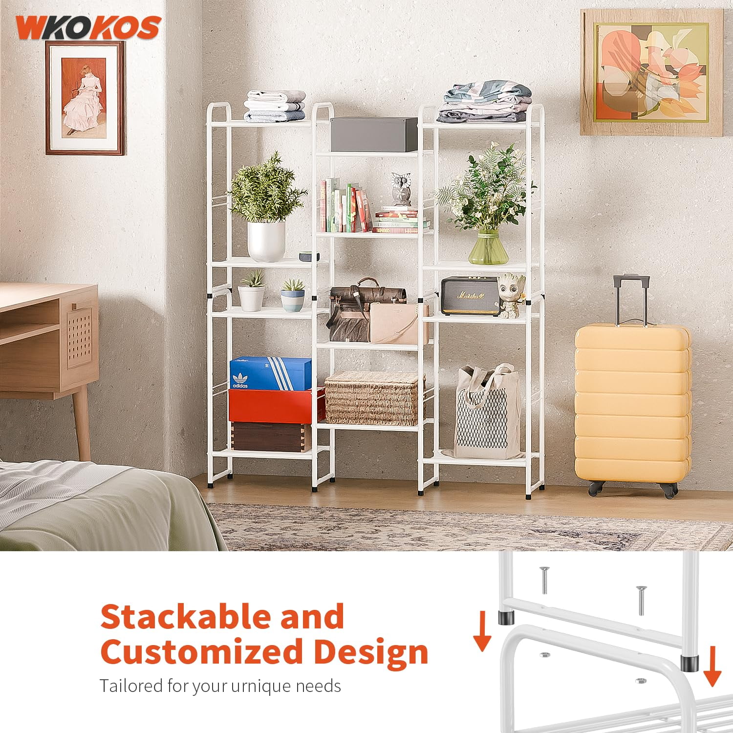 3-Tier Metal Wire Shelving Rack, Storage Shelves for Kitchen Pantry, 12"D x 17.8"W x 31.5"H, White