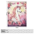 thumbnail image 4 of MDO Levens Unicorn Throw Blanket Gifts for Women Girls, Pink Flowers Print Decor for Bedroom Living Room Birthday Christmas, Soft Cozy Home Lightweight Throw Blankets Black Twin 60"x80", 4 of 6