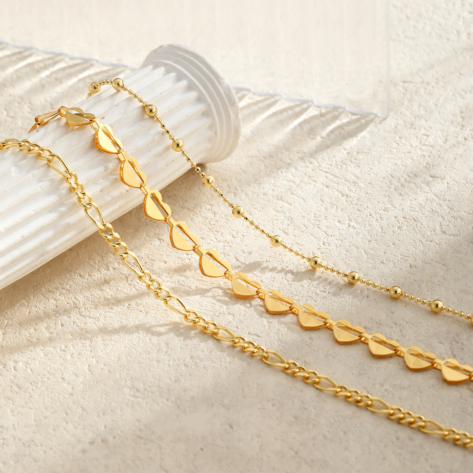 GOSFRY 14K Gold Plated Anklet Bracelets Set photo 7
