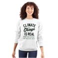 thumbnail image 3 of Climate Change Is Real Earth Day Unisex Plus Fleece Graphic Sweatshirt Brisco Brands 2X, 3 of 5