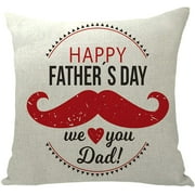 Wekity Unique Father's Day Theme FYyle Print Pillowcase, Father's Day Decor Pillowslip, 18x18 Inch Pillow Cover for Home Decorative Cushion Cases Sofa Couch Living Room Bedroom Party SuppliesFY-001