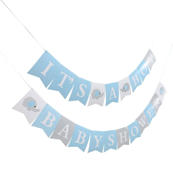 Toyvian 1 Set Baby Shower Banners Background Paper with Assorted Color Decorations for Boys Party