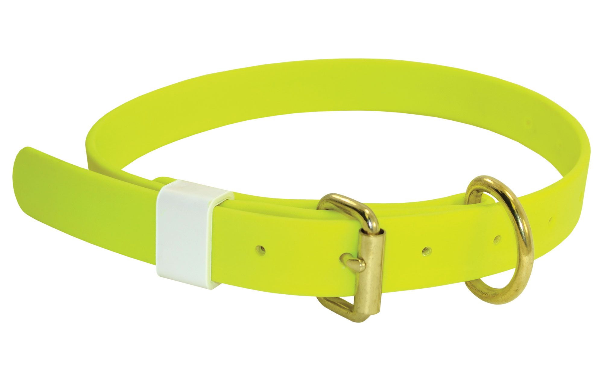 Lime Green Boithane Dog Collar 1Inch Wide and Adjustable from 14 to 24 Inches