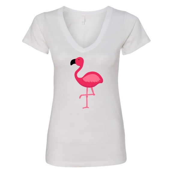 Inktastic Pink Flamingo Women's V-Neck T-Shirt