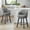 Grey-Fabric-Single, variant on Spruce & Spring Counter Height Swivel Bar Stool with Curved Back and Arms Set of 2, Beige, Faux Leather