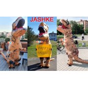 Dinosaur inflatable costume, Tyrannosaurus rex Halloween costume, suitable for adult funny inflatable party decoration costume (4.9-6.2 feet)