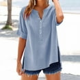 thumbnail image 2 of Dyfzdhu Long Sleeve T-shirt For Women Solid Color Stand Up Collar Cotton Long Sleeved Shirt Blouse Casual Top, 2 of 7