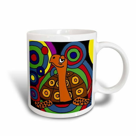

3dRose Colorful Turtle Art Abstract - Ceramic Mug 11-ounce