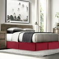 thumbnail image 1 of Empyrean 14" Microfiber Bed Skirt Tailored Drop Dust Ruffle, Burgundy Red, Full, 1 of 4
