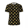 thumbnail image 5 of Shiny Stars Print T Shirt Men Gold Star Streetwear Gym T-Shirts Comfortable Summer Harajuk, 5 of 5