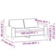 thumbnail image 4 of vidaXL 2-Seater Sofa Dark Grey 140 cm Fabric, 4 of 5