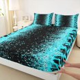 thumbnail image 3 of Homewish Cheetah Print Boy Girl 4pcs Bed Sheets,Black Teal King Sheets,Bling Glitter Super Cozy Sheet Set,Microfiber Bedroom Decor, 3 of 7