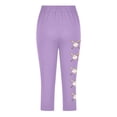 thumbnail image 4 of Fjofpr Leggings for Toddlers Size 5T Toddler Kids Fashion Baesball Print Summer Leisure Yoga Sports Frenum Cropped Pants Purple 5 Years, 4 of 4