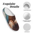 thumbnail image 5 of Disketp Floating Cat And Donuts Women's Men's Slippers Plush Slip-On House Slipper for Winter Indoor Soft Cushion Non-slip Fluffy Slides Slippers-11, 5 of 7