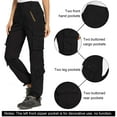 thumbnail image 6 of TRGPSG Women's Cargo Pants with 8 Pockets Cotton Casual Work Pants Y2k Camo Cargo Pants(No Belt),Black 4, 6 of 11