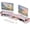 Pink Metal-With drawer and pen holder, variant on Desk Organizers And Accessories Dual Monitor Stand Riser With Drawer 2 Pen Holders Shelf Metal Computer For Office Workspace Desktop Organization (blue Metal)