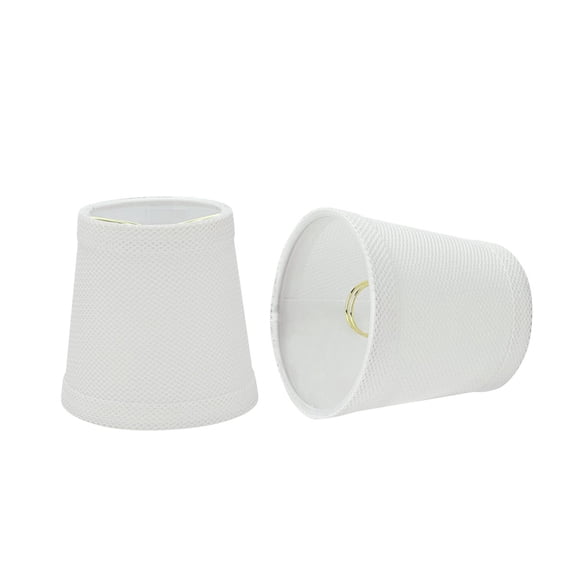 Aspen Creative 32718-2 Small Hardback Empire Shape Chandelier Clip-On Lamp Shade Set (2 Pack), Transitional Design in White, 4" bottom width (3" x 4" x 4")