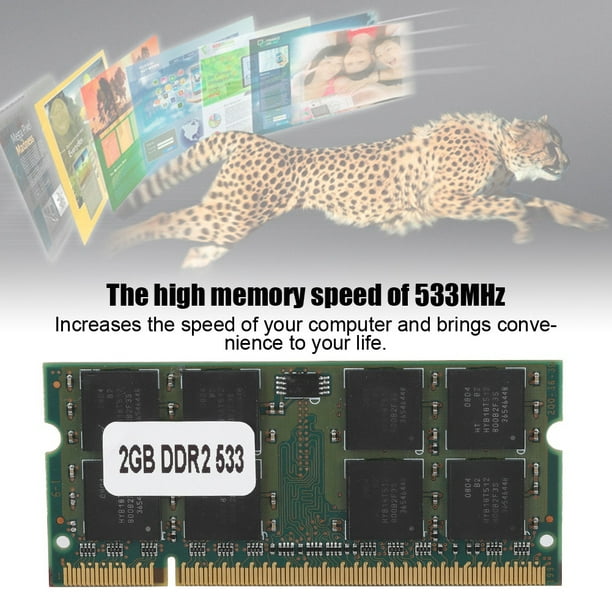 Cergrey 2GB DDR2 533MHz 200Pin pour Ordinateur Portable Carte Mère Dédié RAM Mémoire Entièrement Compatible, DDR2 200Pin, DDR2 Mémoire