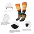 thumbnail image 3 of Gaeub Serene Ocean Sunset Printed Design Socks Stretchy High Tube Socks for Men Women Teens , Softball Soccer Socks for Hiking, Sport, 3 of 6