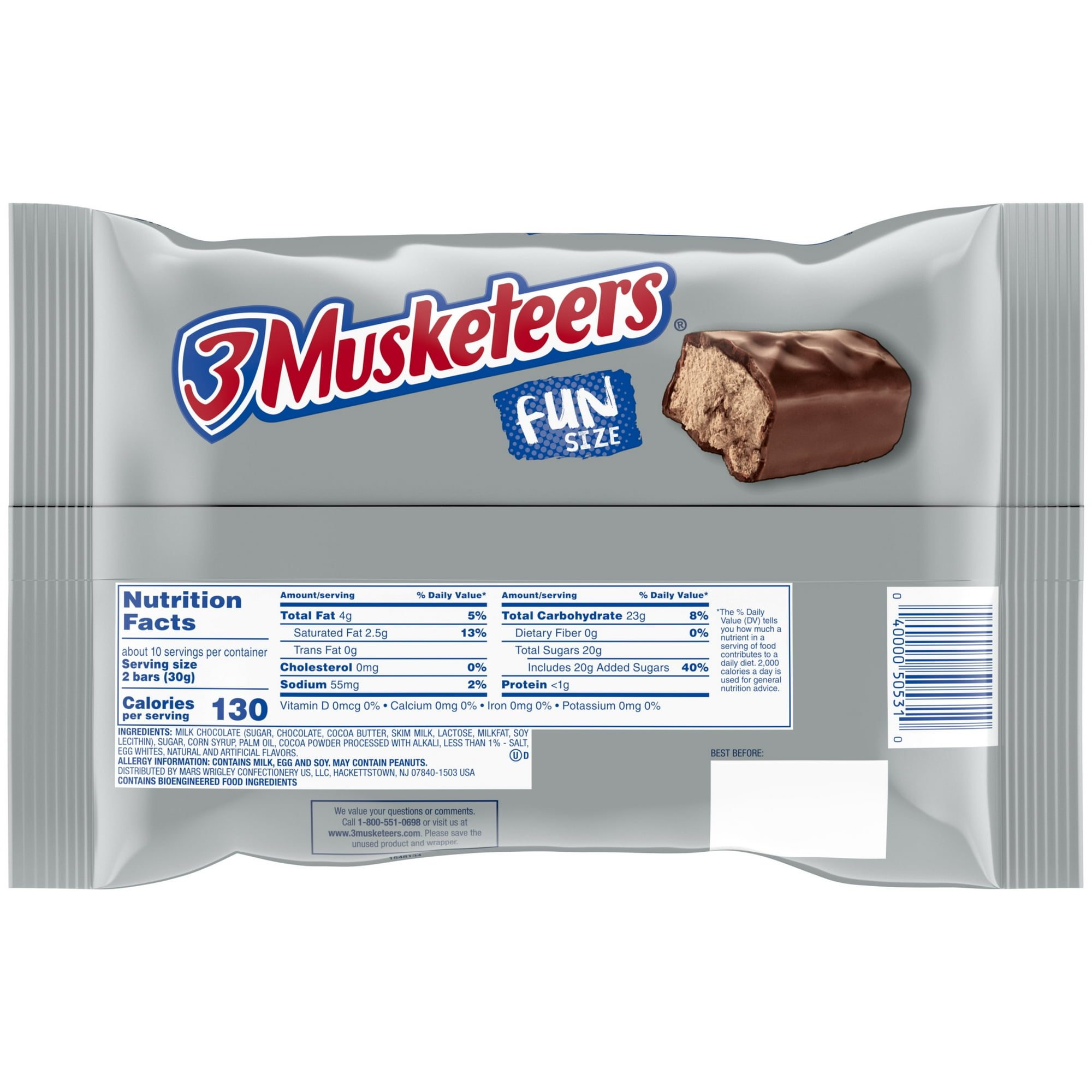 3 Musketeers Fun Size Chocolate Candy Bars - 10.48 oz Bag(pack of 2)