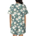 thumbnail image 3 of Naloa Flower Women's Short-Sleeved Pajama Set, Loungewear, Summer pajamas, Breathable Cozy - 4X-Large, 3 of 9